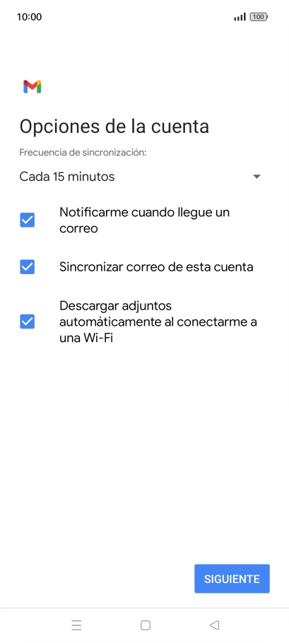 Si aparece en la pantalla esta imagen, tu cuenta de correo electrónico ha sido reconocida y configurada automáticamente. Sigue las indicaciones de la pantalla para introducir más información y terminar la configuración. Si aparece en la pantalla esta imagen, tu cuenta de correo electrónico ha sido reconocida y configurada automáticamente. Sigue las indicaciones de la pantalla para introducir más información y terminar la configuración.