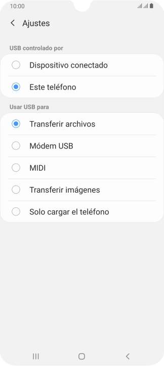 Pulsa Transferir archivos para activar la función. Pulsa Transferir archivos para activar la función.