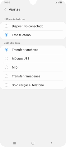 Pulsa Transferir archivos para activar la función. Pulsa Transferir archivos para activar la función.