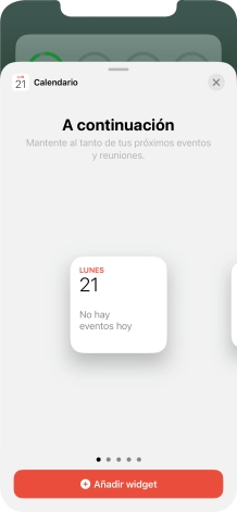 Desliza el dedo hacia la derecha o hacia la izquierda por la pantalla para seleccionar el tamaño de widget deseado. Desliza el dedo hacia la derecha o hacia la izquierda por la pantalla para seleccionar el tamaño de widget deseado.