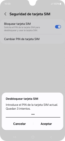 Introduce tu código PIN y pulsa Aceptar. Introduce tu código PIN y pulsa Aceptar.