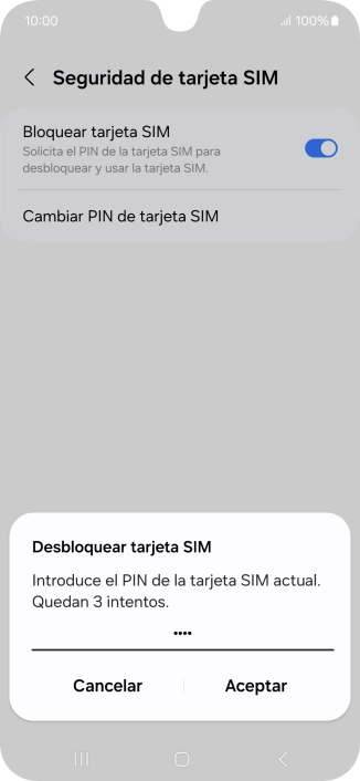 Introduce tu código PIN y pulsa Aceptar. Introduce tu código PIN y pulsa Aceptar.