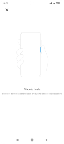 Sigue las indicaciones de la pantalla para crear una huella digital como código de seguridad. Sigue las indicaciones de la pantalla para crear una huella digital como código de seguridad.