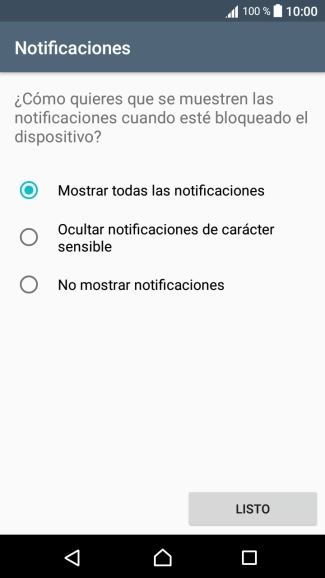Pulsa el ajuste deseado. Pulsa el ajuste deseado.