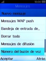Selecciona Número del buzón de voz. Selecciona Número del buzón de voz.