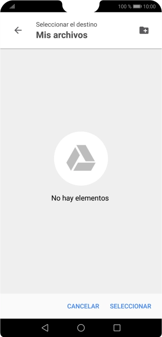 Si deseas crear una nueva carpeta, pulsa el icono de nueva carpeta y sigue las indicaciones de la pantalla para crearla. Si deseas crear una nueva carpeta, pulsa el icono de nueva carpeta y sigue las indicaciones de la pantalla para crearla.