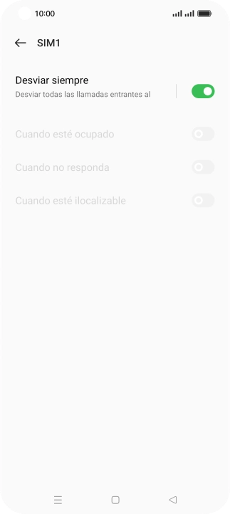 Pulsa el indicador junto al tipo de desvío deseado. Pulsa el indicador junto al tipo de desvío deseado.
