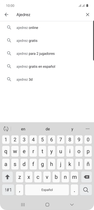Introduce el nombre del tema o de la app y pulsa el icono de búsqueda. Introduce el nombre del tema o de la app y pulsa el icono de búsqueda.