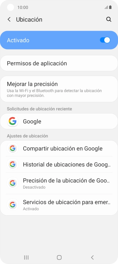 Pulsa Permisos de aplicación. Pulsa Permisos de aplicación.