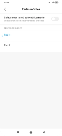 Pulsa la red deseada. Pulsa la red deseada.