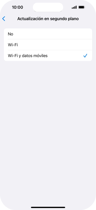 Para desactivar la actualización de apps en ejecución, pulsa No. Para desactivar la actualización de apps en ejecución, pulsa No.