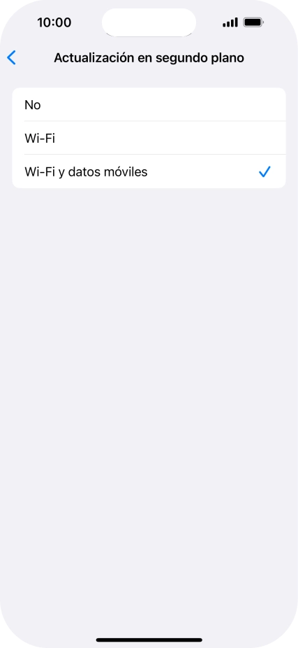Para desactivar la actualización de apps en ejecución, pulsa No. Para desactivar la actualización de apps en ejecución, pulsa No.
