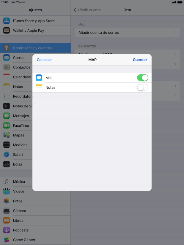 Pulsa Guardar. Ahora se ha configurado tu cuenta de correo electrónico. Si deseas seleccionar más ajustes del servidor de correo de entrada o de salida, continúa con los pasos siguientes. Pulsa Guardar. Ahora se ha configurado tu cuenta de correo electrónico. Si deseas seleccionar más ajustes del servidor de correo de entrada o de salida, continúa con los pasos siguientes.