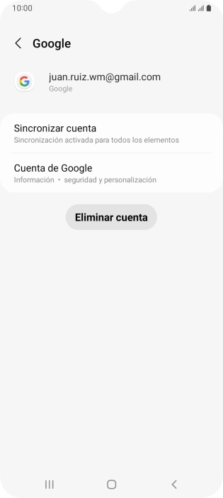 Pulsa Sincronizar cuenta. Pulsa Sincronizar cuenta.