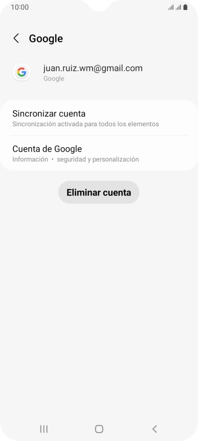 Pulsa Sincronizar cuenta. Pulsa Sincronizar cuenta.