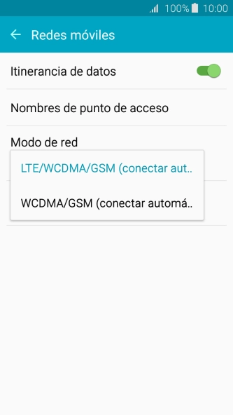 Pulsa el tipo de red deseado. Pulsa el tipo de red deseado.