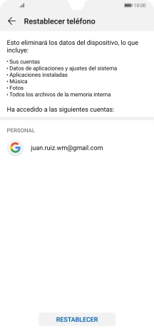 Pulsa RESTABLECER. Pulsa RESTABLECER.