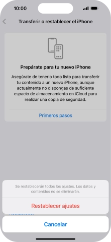 Pulsa Restablecer ajustes. Pulsa Restablecer ajustes.