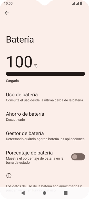 Pulsa Ahorro de batería. Pulsa Ahorro de batería.