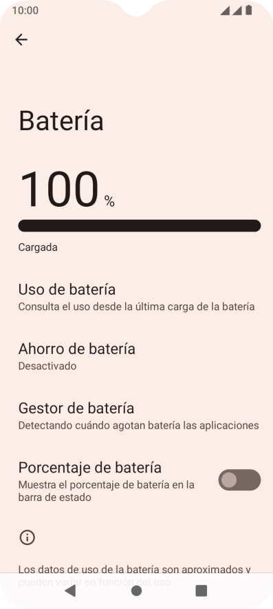 Pulsa Ahorro de batería. Pulsa Ahorro de batería.