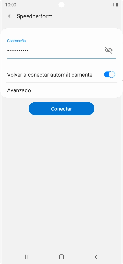 Introduce la contraseña de la red wifi y pulsa Conectar. Introduce la contraseña de la red wifi y pulsa Conectar.