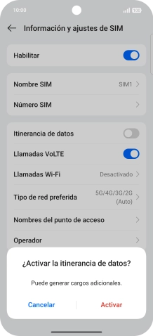 Si activas la función, pulsa Activar. Si activas la función, pulsa Activar.