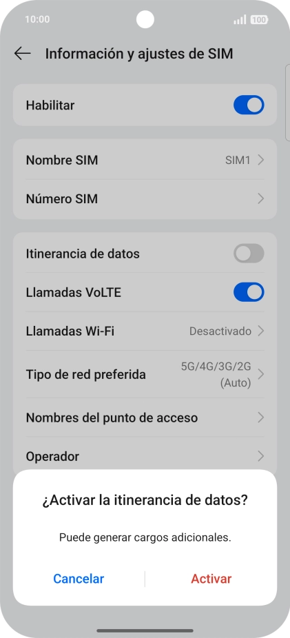 Si activas la función, pulsa Activar. Si activas la función, pulsa Activar.