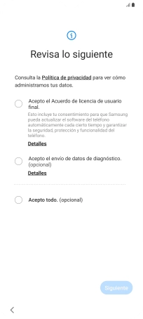 Pulsa en el campo junto a los ajustes deseados para seleccionarlos. Pulsa en el campo junto a los ajustes deseados para seleccionarlos.