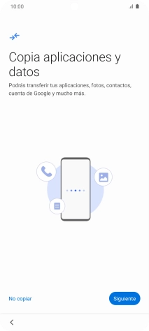 Puedes transferir el contenido de otro teléfono cuando activas tu teléfono por primera vez y cuando lo has restablecido. Cuando aparezca en la pantalla del teléfono esta imagen, ya está listo para la transmisión del contenido del otro teléfono. Puedes transferir el contenido de otro teléfono cuando activas tu teléfono por primera vez y cuando lo has restablecido. Cuando aparezca en la pantalla del teléfono esta imagen, ya está listo para la transmisión del contenido del otro teléfono.