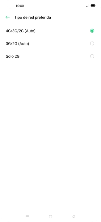 Pulsa el tipo de red deseado. Pulsa el tipo de red deseado.