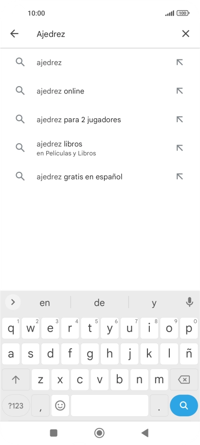 Introduce el nombre del tema o de la app y pulsa el icono de búsqueda. Introduce el nombre del tema o de la app y pulsa el icono de búsqueda.