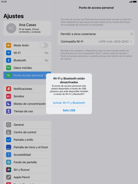 Si el wifi está desactivado, pulsa Activar Wi-Fi y Bluetooth. Si el wifi está desactivado, pulsa Activar Wi-Fi y Bluetooth.