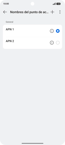 Pulsa en el campo junto a la conexión de datos para activarla. Pulsa en el campo junto a la conexión de datos para activarla.