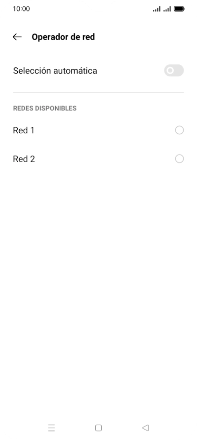 Pulsa la red deseada. Pulsa la red deseada.