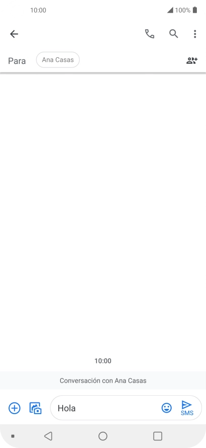 Pulsa el icono de envío cuando termines de escribir el mensaje corto. Pulsa el icono de envío cuando termines de escribir el mensaje corto.