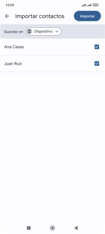 Pulsa en el campo junto a los contactos deseados. Pulsa en el campo junto a los contactos deseados.