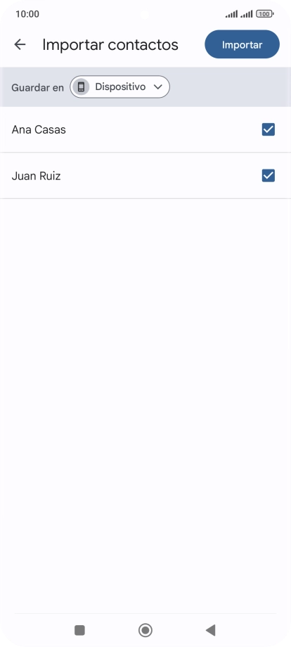 Pulsa en el campo junto a los contactos deseados. Pulsa en el campo junto a los contactos deseados.