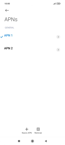 Pulsa la conexión de datos deseada para activarla. Pulsa la conexión de datos deseada para activarla.