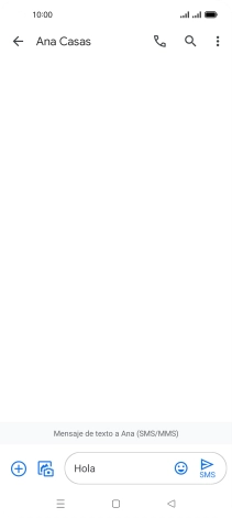 Pulsa el icono de envío cuando termines de escribir el mensaje corto. Pulsa el icono de envío cuando termines de escribir el mensaje corto.