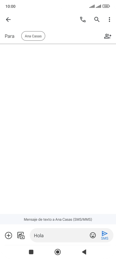 Pulsa el icono de envío cuando termines de escribir el mensaje corto. Pulsa el icono de envío cuando termines de escribir el mensaje corto.