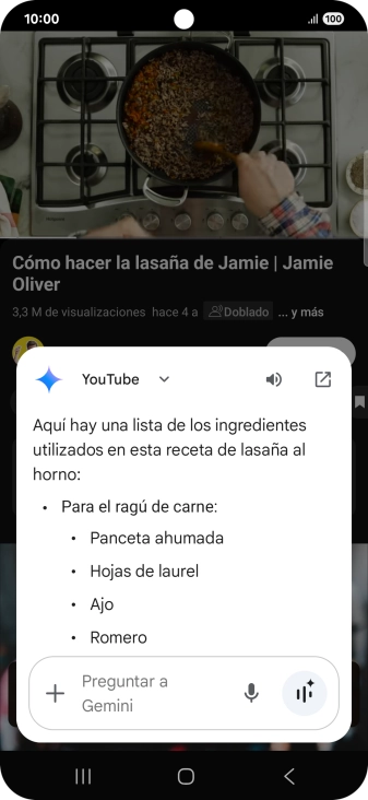 La respuesta de Gemini a tu pregunta se visualiza ahora en la pantalla. La respuesta de Gemini a tu pregunta se visualiza ahora en la pantalla.