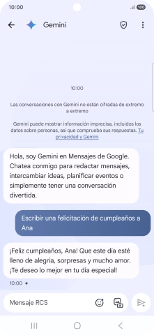 La propuesta de texto de Gemini se visualiza ahora en la pantalla. La propuesta de texto de Gemini se visualiza ahora en la pantalla.