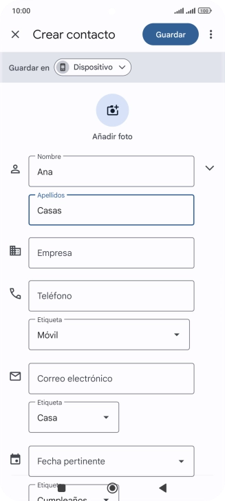 Pulsa Teléfono e introduce el número de teléfono deseado. Pulsa Teléfono e introduce el número de teléfono deseado.
