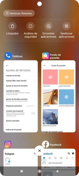Para cerrar una sola aplicación en ejecución, desliza el dedo hacia la derecha sobre la aplicación deseada. Para cerrar una sola aplicación en ejecución, desliza el dedo hacia la derecha sobre la aplicación deseada.