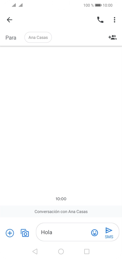 Pulsa el icono de envío cuando termines de escribir el mensaje corto. Pulsa el icono de envío cuando termines de escribir el mensaje corto.