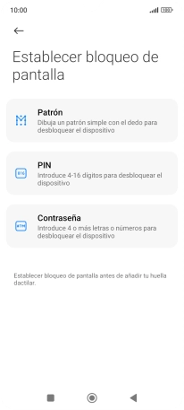Pulsa el código de seguridad deseado. Pulsa el código de seguridad deseado.
