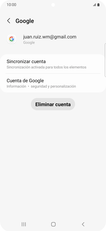 Pulsa Sincronizar cuenta. Pulsa Sincronizar cuenta.