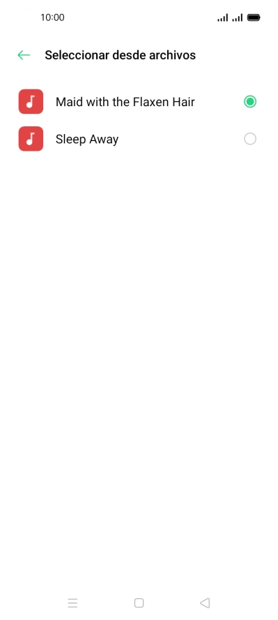 Al encontrar un timbre de llamada de tu gusto, pulsa la tecla de retroceso. Al encontrar un timbre de llamada de tu gusto, pulsa la tecla de retroceso.