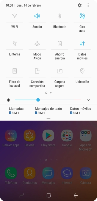 Pulsa el icono de datos móviles para activar o desactivar la función. Pulsa el icono de datos móviles para activar o desactivar la función.