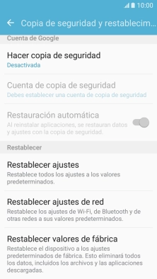 Pulsa Restablecer valores de fábrica. Pulsa Restablecer valores de fábrica.